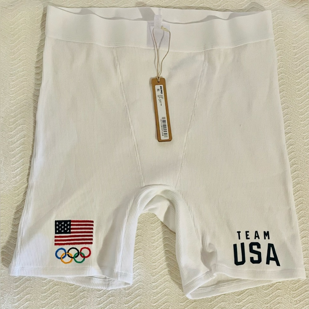 SKIMS Olympic Team USA Cotton Ribbed Boxer Shorts
